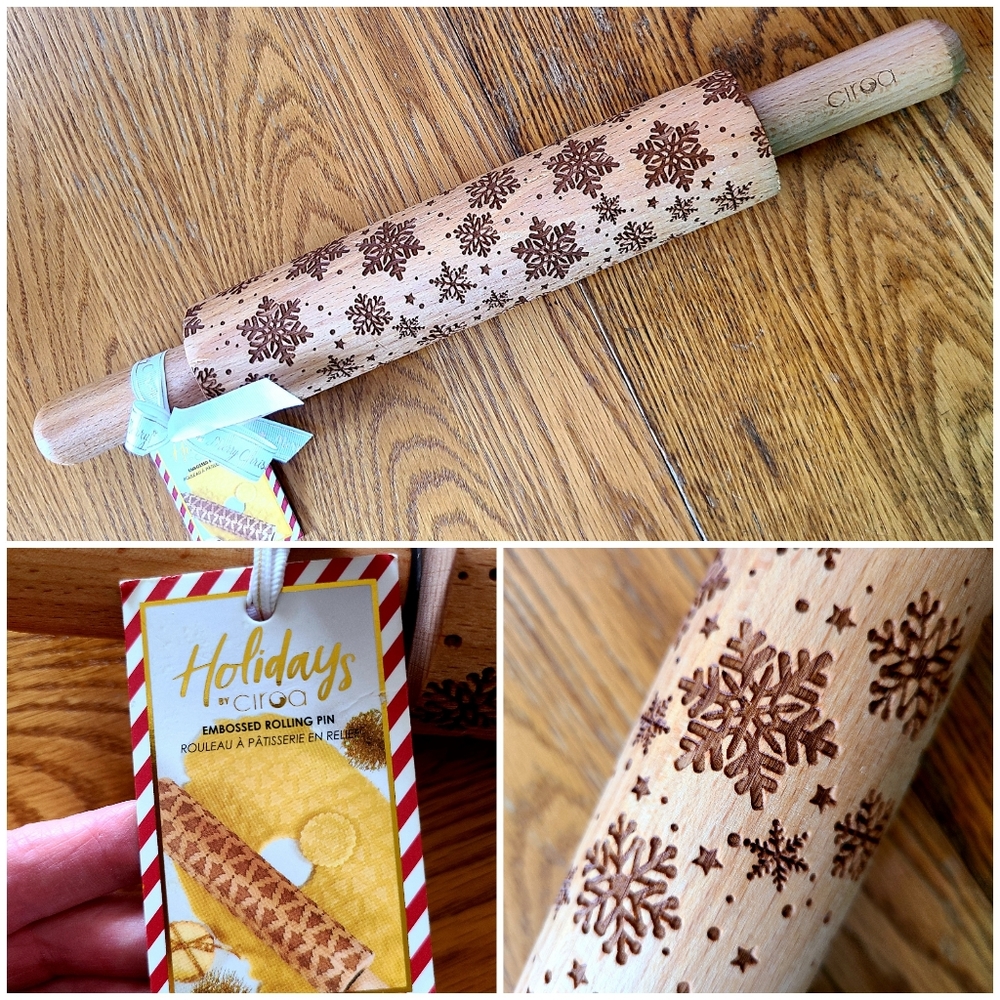 👀50% OFF❄ NWT‼️ Ciroa brand Wooden Embossed Rolling Pin